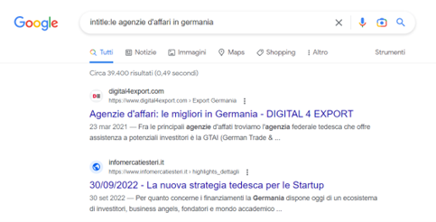 ricerca keyword titoli google search operators digital4export